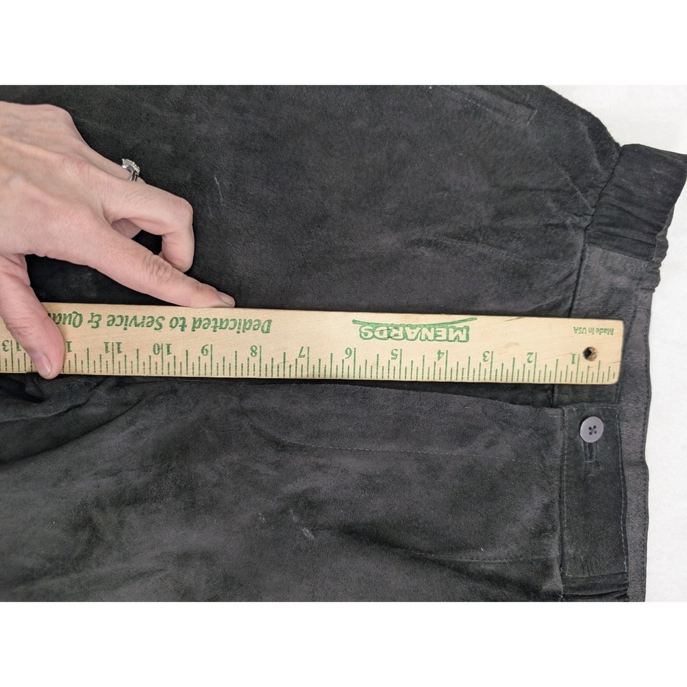 Vintage Pia Rucci Suede Leather Pants 6 Black 80s High Waisted Model Off Duty - Picture 5 of 8